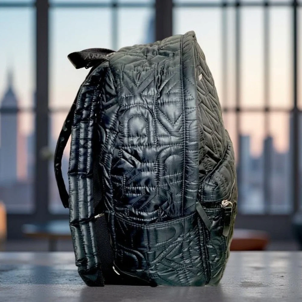 DKNY BLACK BACKPACK Women's Maya Quilted Softshell Adjustable‎ Straps.